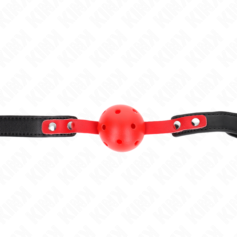 Gag Ball BDSM Kink — Sfera Rossa 4 cm, Cinturino Nero