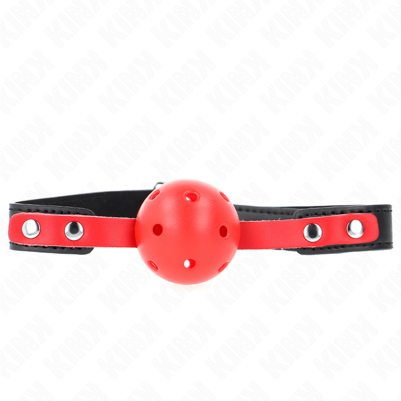 Gag Ball BDSM Kink — Sfera Rossa 4 cm, Cinturino Nero