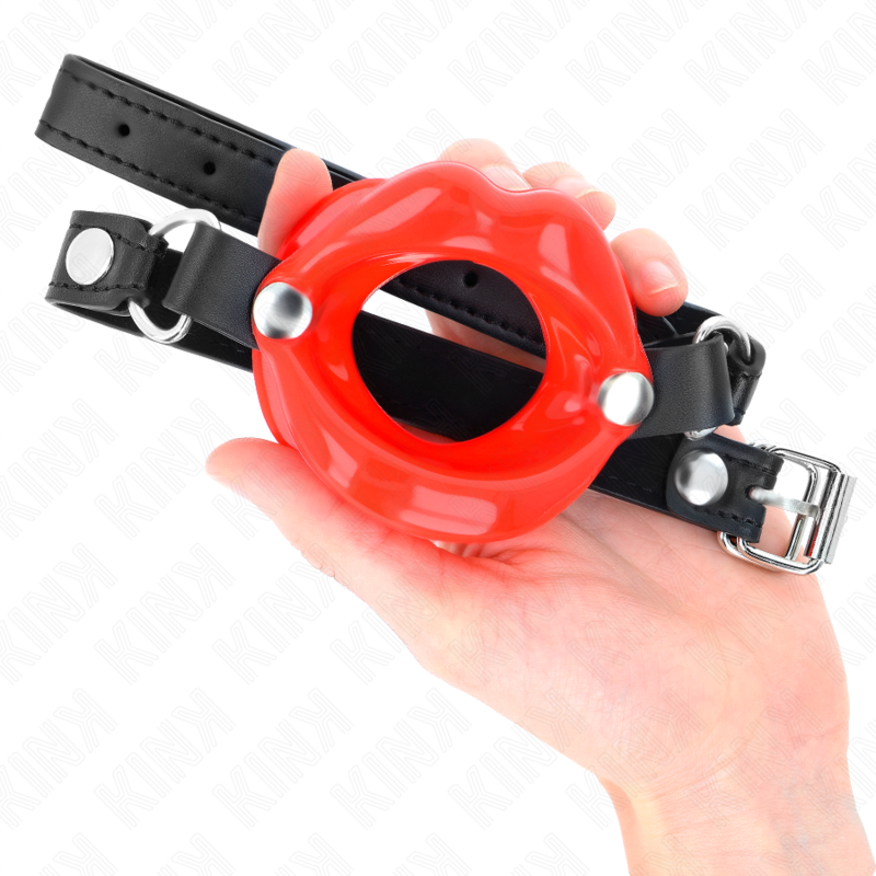 Bavaglio BDSM Kink Lip Gag — Similpelle, Cinturino Regolabile