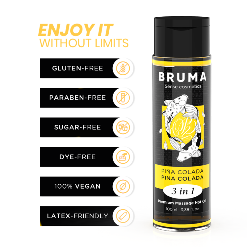 Olio da Massaggio Erotico Bruma Pina Colada — Effetto Calore 100 ml