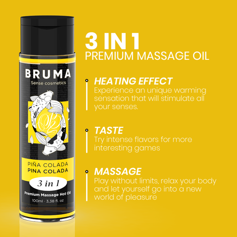 Olio da Massaggio Erotico Bruma Pina Colada — Effetto Calore 100 ml