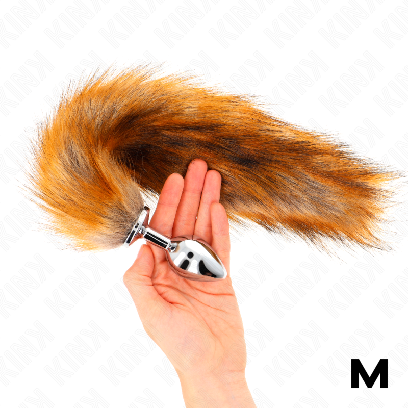 Plug Anale con Coda Sintetica Kink — Misura M, 8 cm