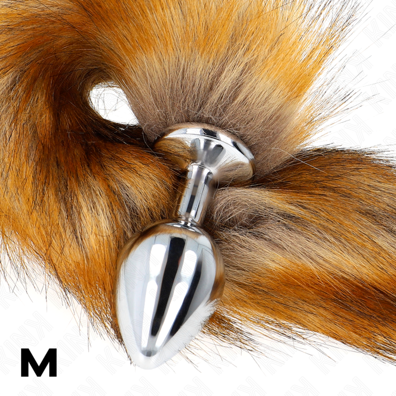 Plug Anale con Coda Sintetica Kink — Misura M, 8 cm