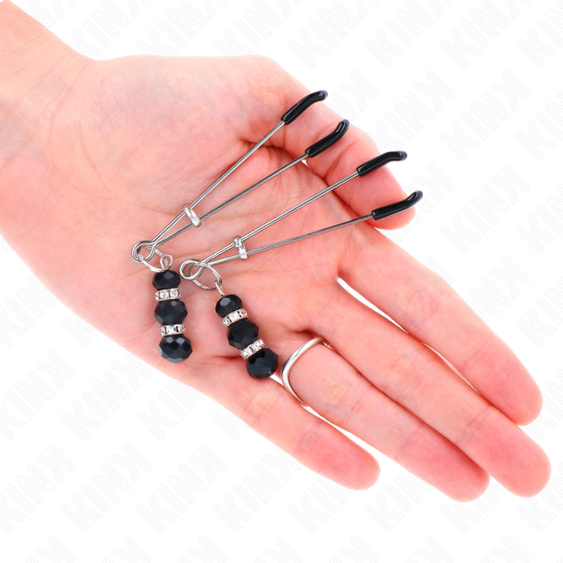 Pinze per Capezzoli BDSM Kink Nipple Grip — Oro con Perline