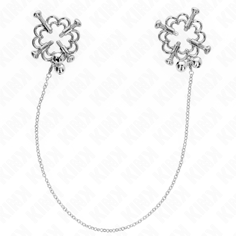 Pinze per Capezzoli a Fiore con Catena Kink — Metallo