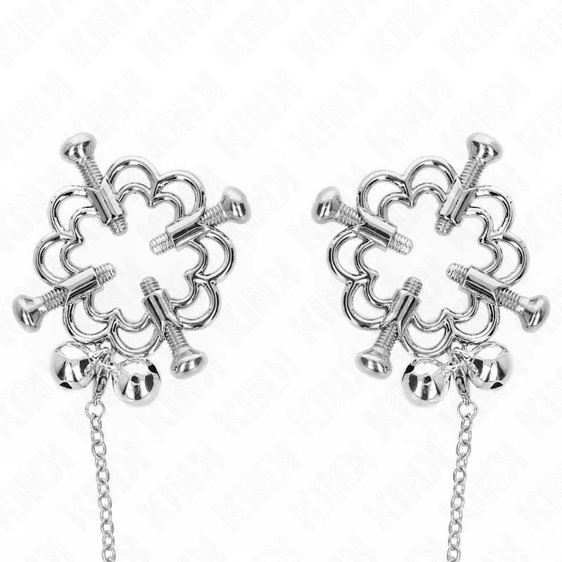 Pinze per Capezzoli a Fiore con Catena Kink — Metallo