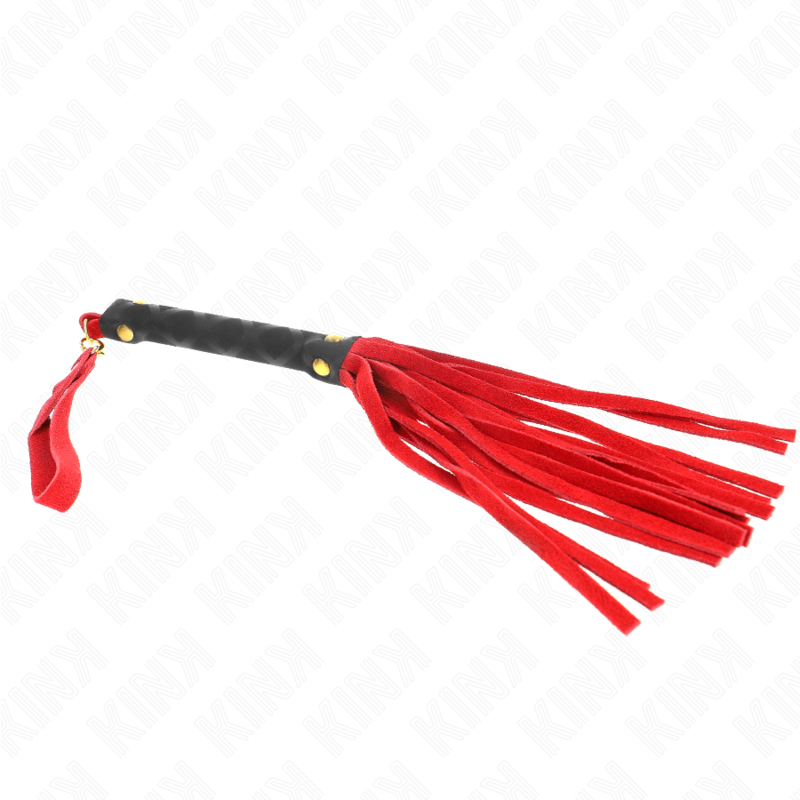 Frusta BDSM in Camoscio Kink Impact & Touch — 30 cm, Rossa