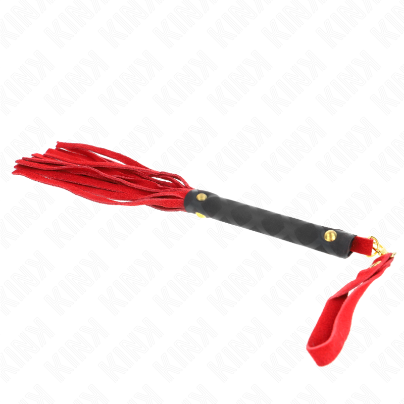 Frusta BDSM in Camoscio Kink Impact & Touch — 30 cm, Rossa