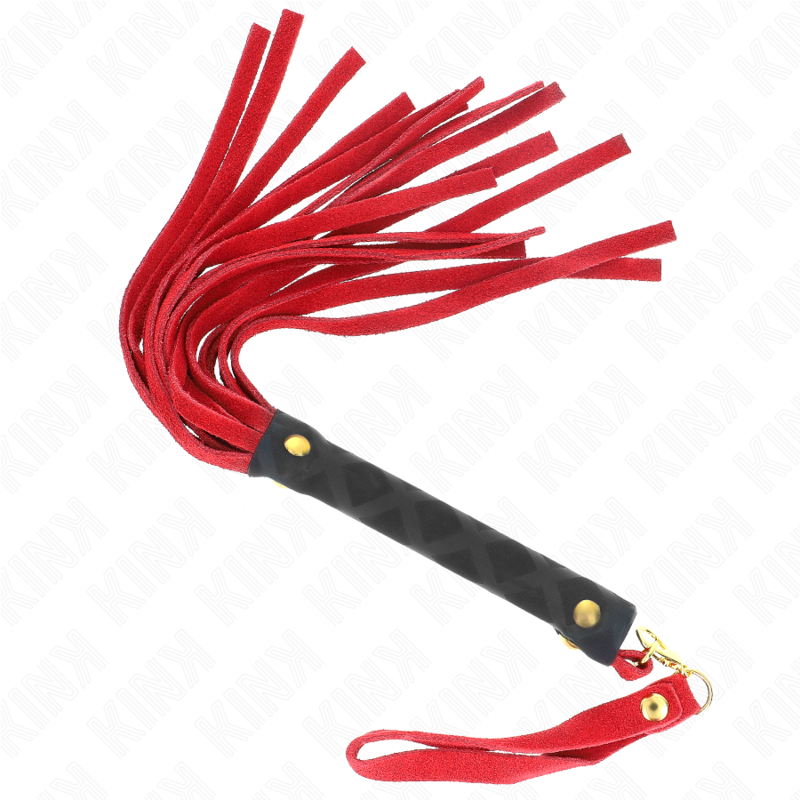 Frusta BDSM in Camoscio Kink Impact & Touch — 30 cm, Rossa