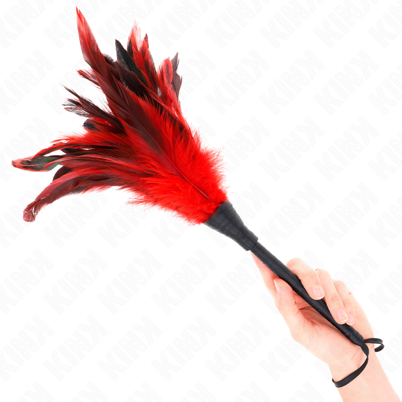 Frusta con Piume BDSM Kink — Forma Corno, 36 cm