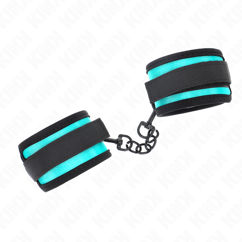 Manette BDSM in Nylon Kink Wrist — Regolabili, Nero-Blu