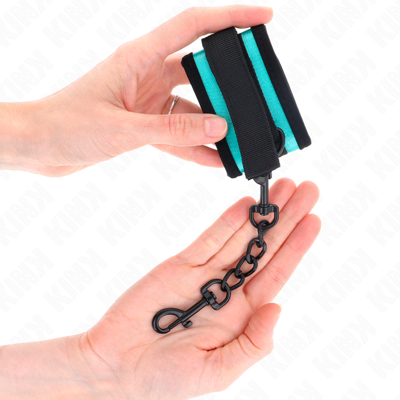 Manette BDSM in Nylon Kink Wrist — Regolabili, Nero-Blu