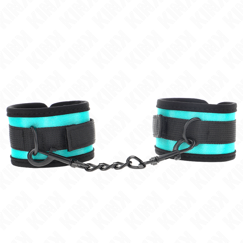 Manette BDSM in Nylon Kink Wrist — Regolabili, Nero-Blu