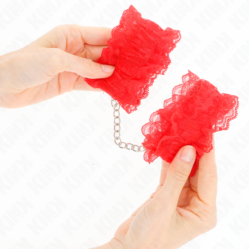 Manette BDSM in Pizzo Kink Wrist Restraint — Elastico Rosso