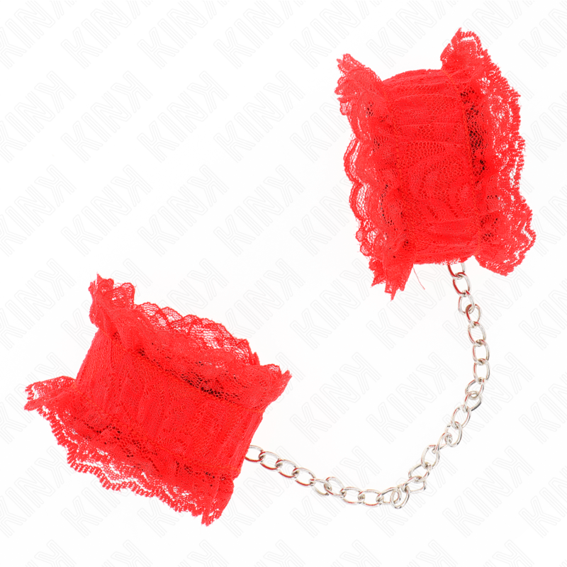 Manette BDSM in Pizzo Kink Wrist Restraint — Elastico Rosso