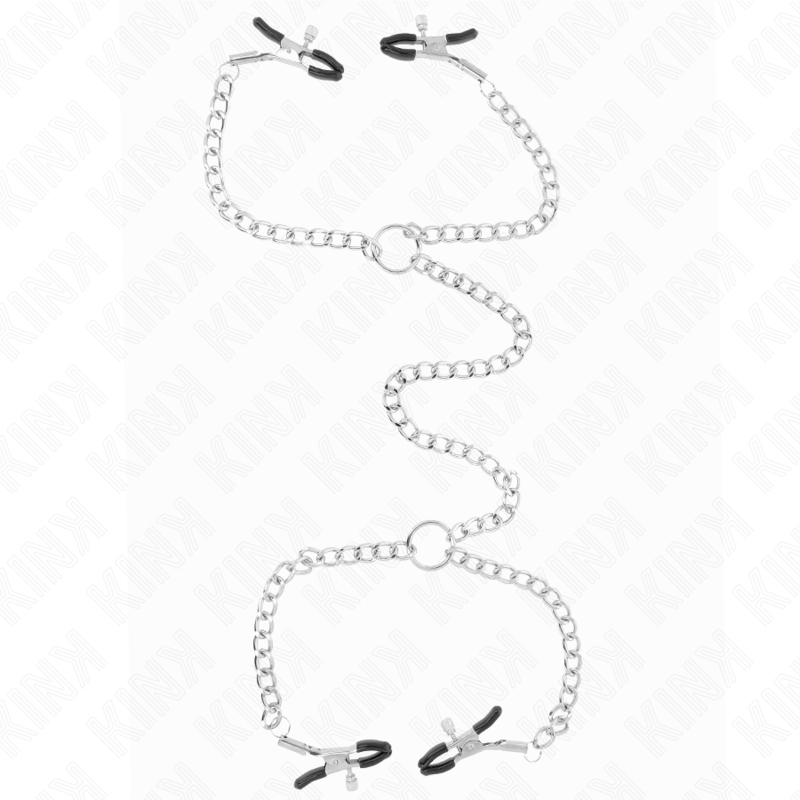 Morsetti per Capezzoli BDSM Kink Nipple Grip — 4 Catene
