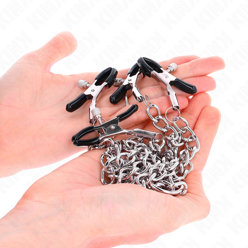 Morsetti per Capezzoli BDSM Kink Nipple Grip — 4 Catene