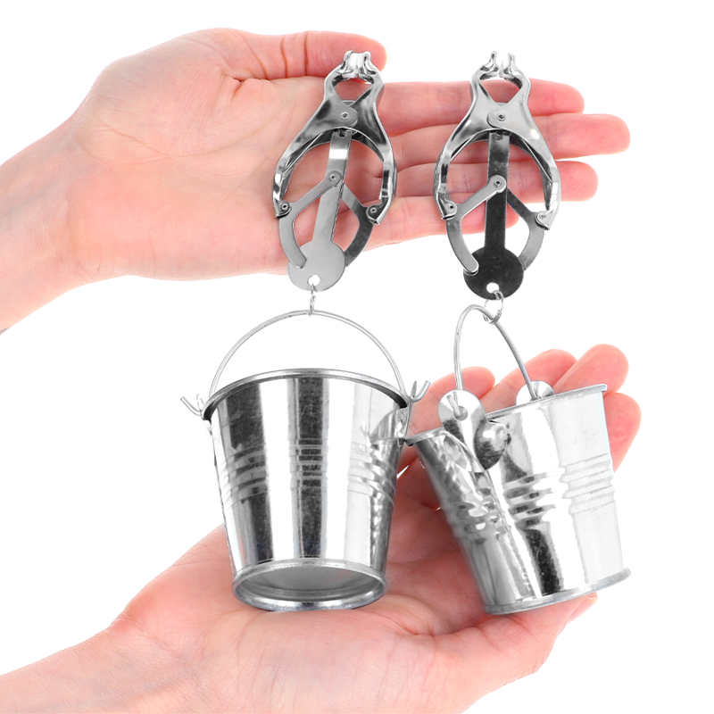 Pinze Capezzoli BDSM Kink Nipple Grip — Trifoglio con Secchielli