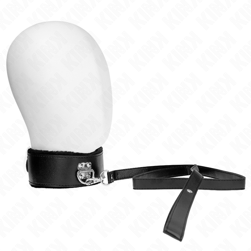 Collare BDSM con Guinzaglio Kink — Borchie Argento, Nero