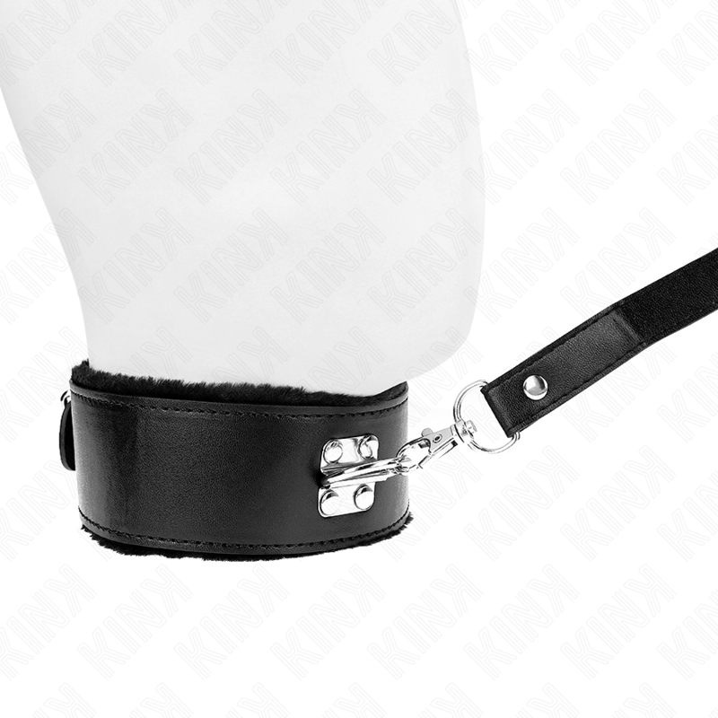Collare BDSM con Guinzaglio Kink — Borchie Argento, Nero