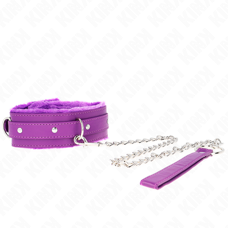 Collare BDSM con Guinzaglio Kink — Regolabile, Viola