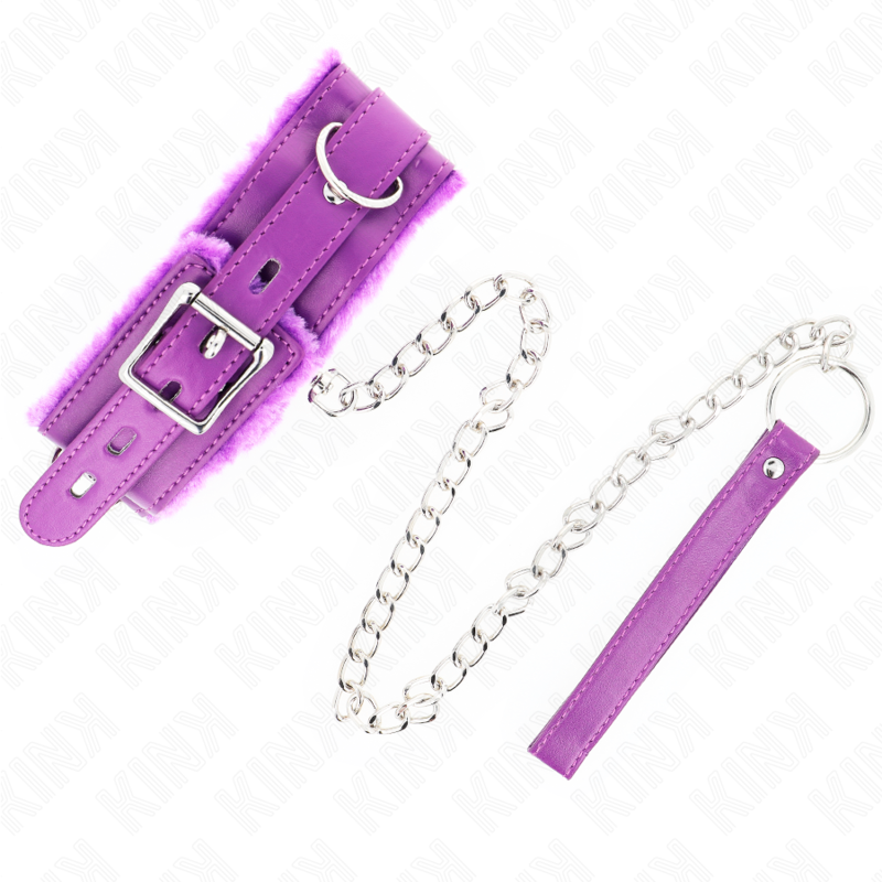 Collare BDSM con Guinzaglio Kink — Regolabile, Viola