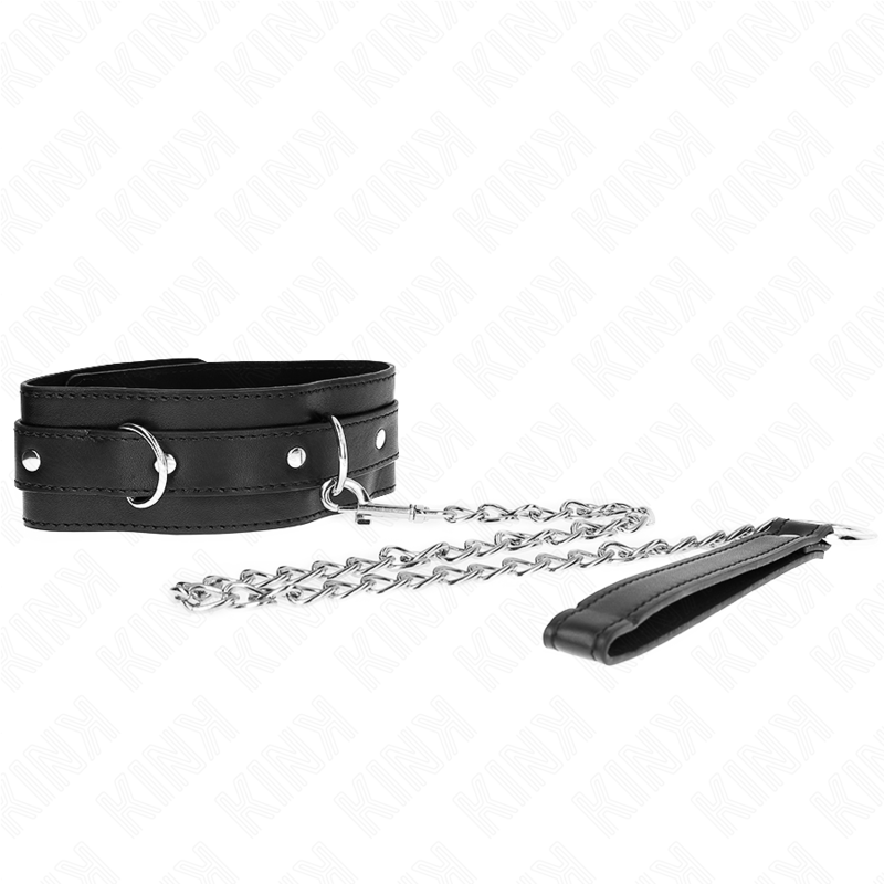 Collare BDSM con Cintura Kink — Nero, 65 cm