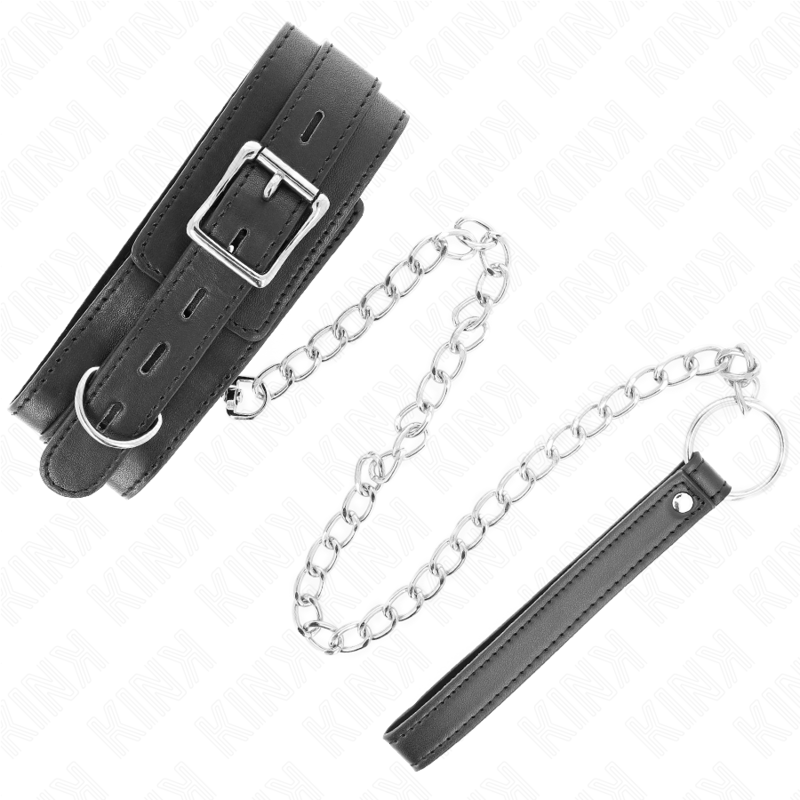 Collare BDSM con Cintura Kink — Nero, 65 cm