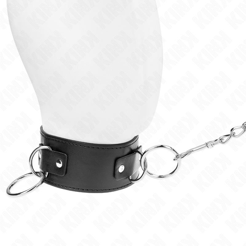 Collare BDSM con Guinzaglio Kink — Regolabile, 3 Anelli