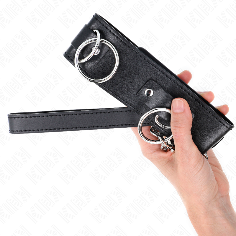 Collare BDSM con Guinzaglio Kink — Regolabile, 3 Anelli