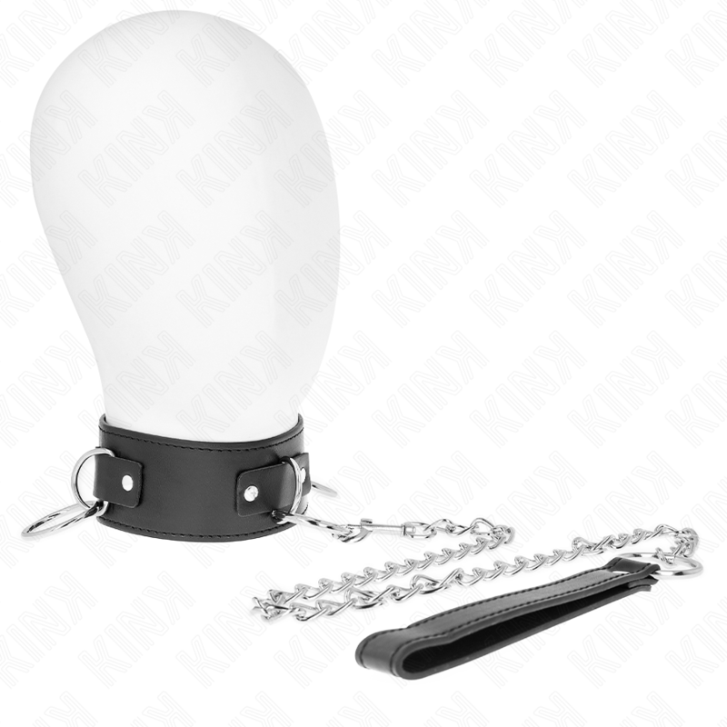 Collare BDSM con Guinzaglio Kink — Regolabile, 3 Anelli