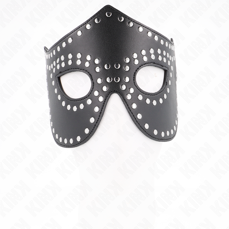 Maschera BDSM in Similpelle con Rivetti Kink — 30x12 cm