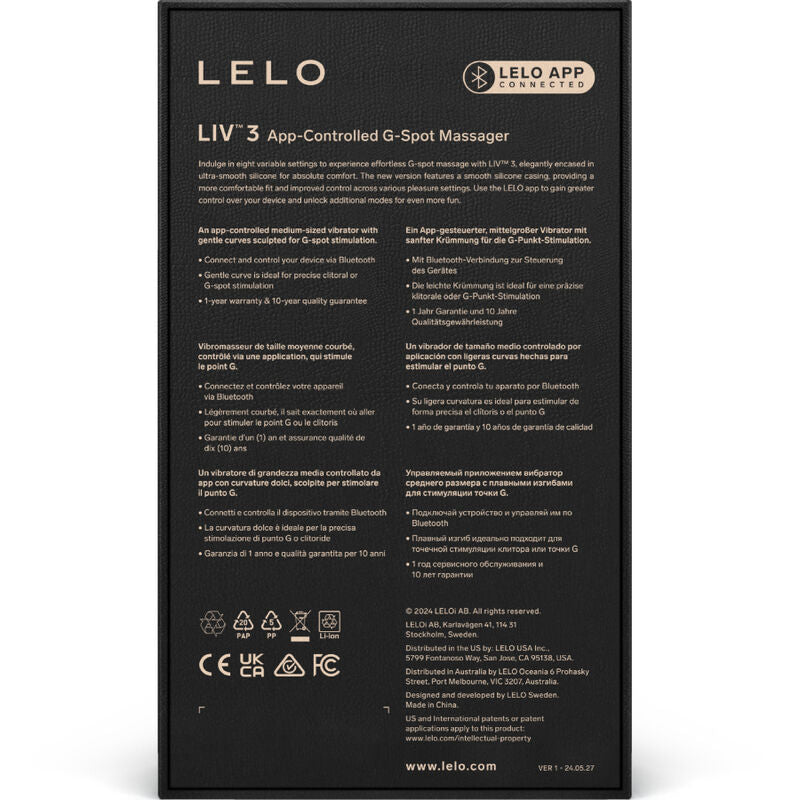 Vibratore Punto G LELO Liv 3 — App Control, Silicone Rosa