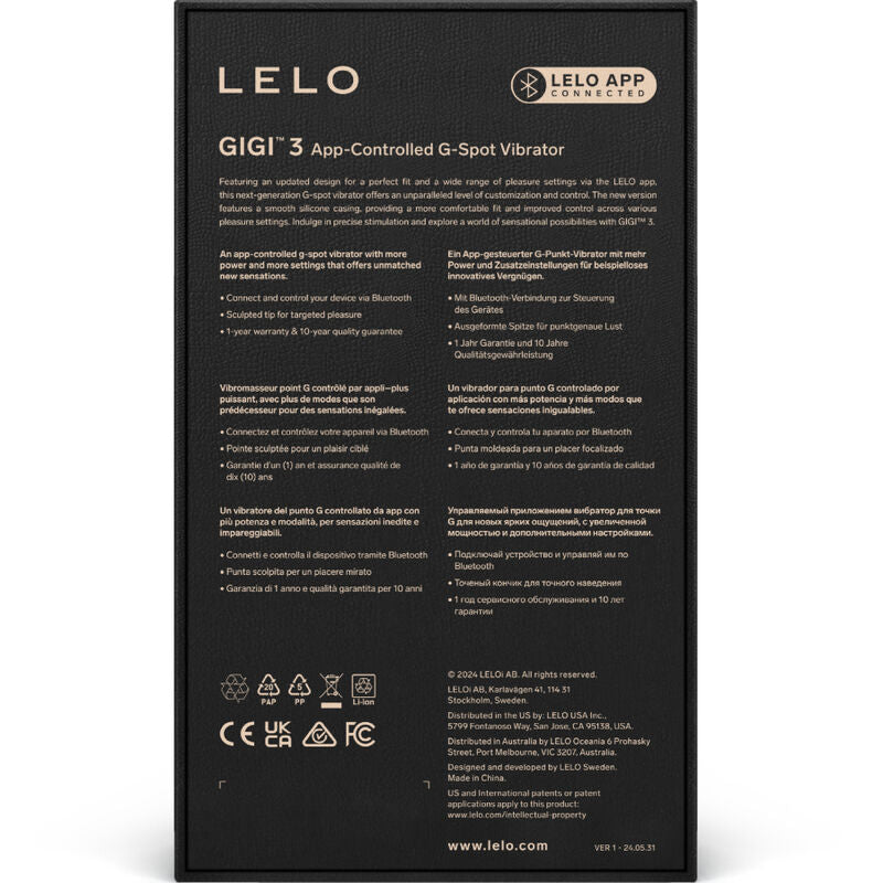 Vibratore Punto G Lelo Gigi 3 — Silicone, App Controllabile