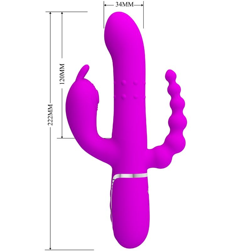 Vibratore Rabbit Triplo Pretty Love Cammy — 4 in 1, Rosa