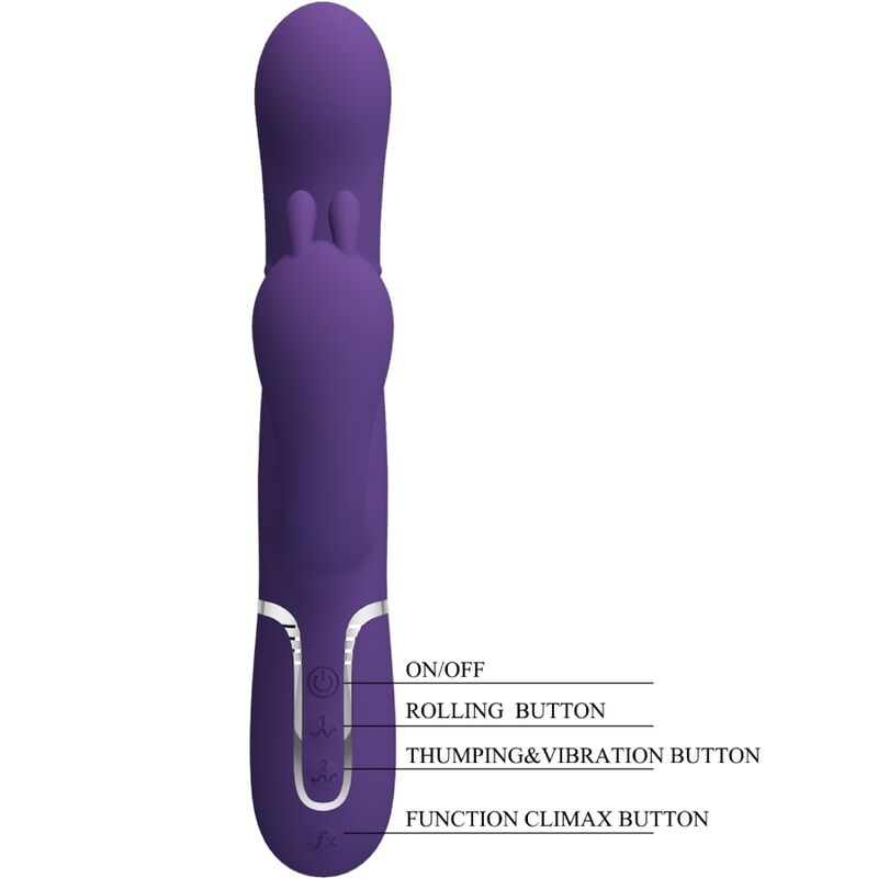 Vibratore Rabbit Triplo Pretty Love Cammy — 4 in 1, Viola