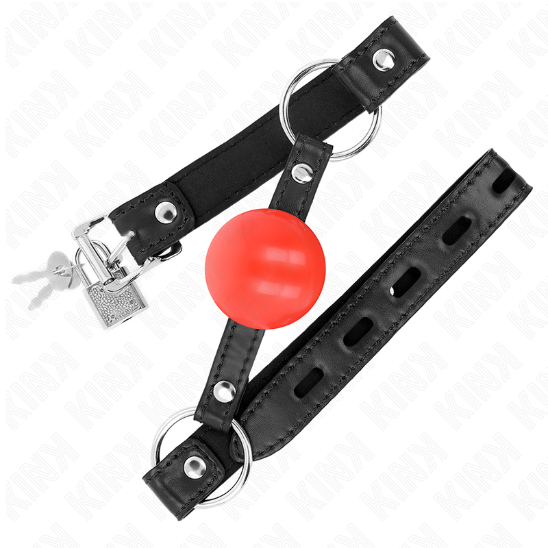 Gag Ball BDSM Kink — TPE Rossa, Cinghia 60 cm