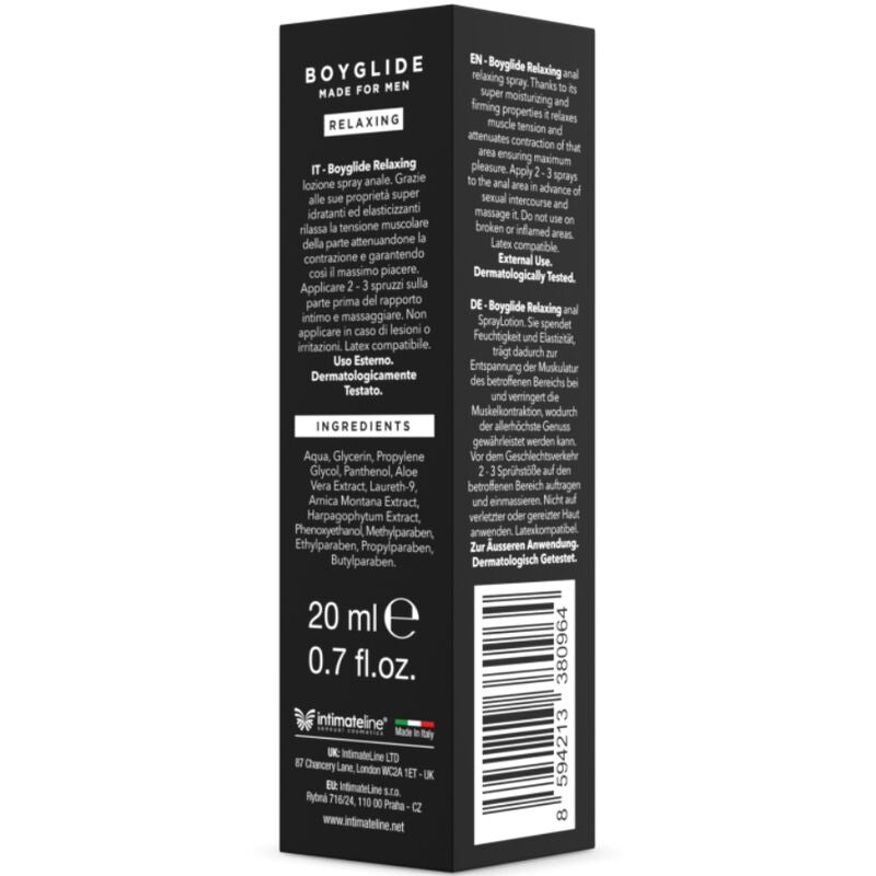 Spray Rilassante Anale Intimateline Boyglide — 20 ml