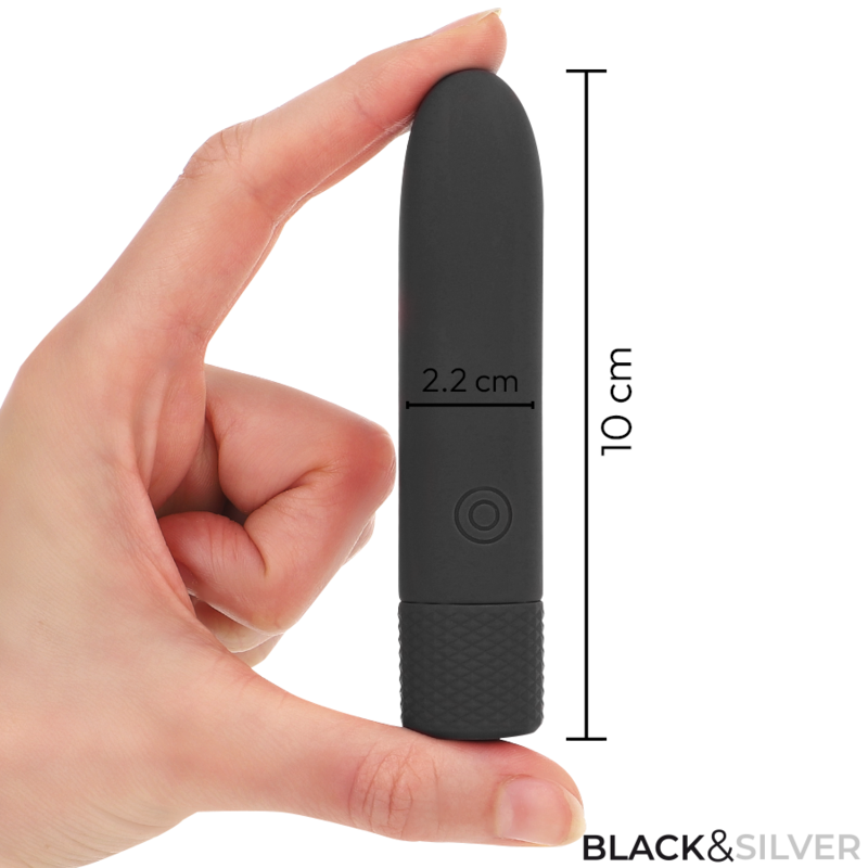 Uovo Vibrante USB Black&Silver Geri — 8 Vibrazioni, 10 cm