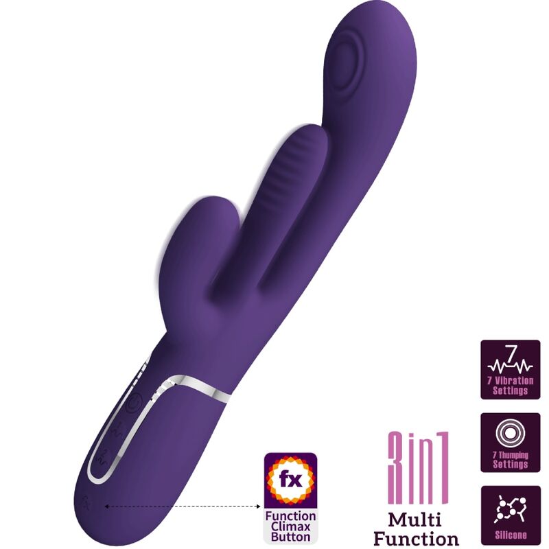 Vibratore Rabbit Triplo Pretty Love Shania — 7 Modalità, Viola