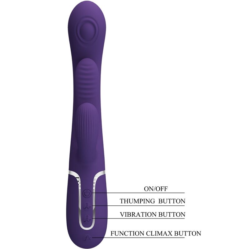 Vibratore Rabbit Triplo Pretty Love Shania — 7 Modalità, Viola