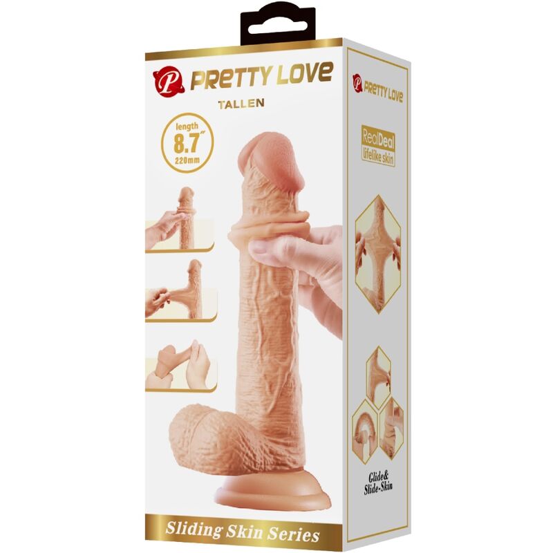 Dildo Realistico con Ventosa Pretty Love BW-008117LP — TPR 22 cm