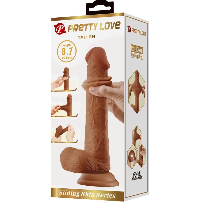 Dildo Realistico con Ventosa Pretty Love BW-008117 — TPR 22 cm