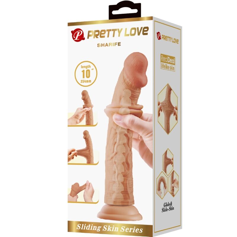 Dildo Realistico con Ventosa Pretty Love Sharife — TPE 25 cm