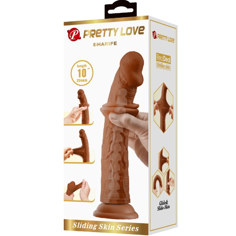 Dildo Realistico con Ventosa Pretty Love Sharife — TPE 25 cm