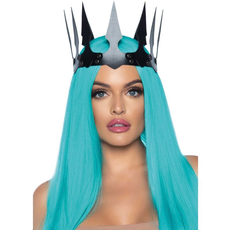 Corona Halloween Malefica Leg Avenue — Pelle Sintetica con Borchie