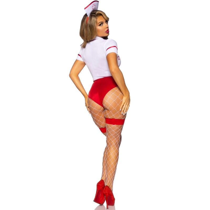 Costume Erotico da Infermiera Leg Avenue — Rosso/Bianco