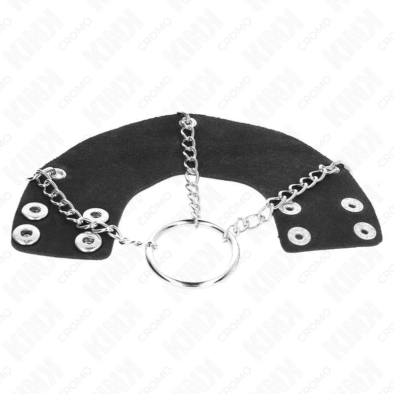 Anello Fallico con Cintura in Pelle Kink Ring Power — Metallo