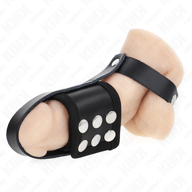 Anello Fallico con Cinturino BDSM Kink — Pelle Regolabile