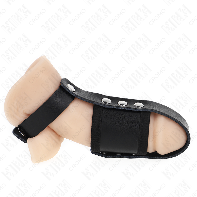 Anello Fallico con Cinturino BDSM Kink — Pelle Regolabile